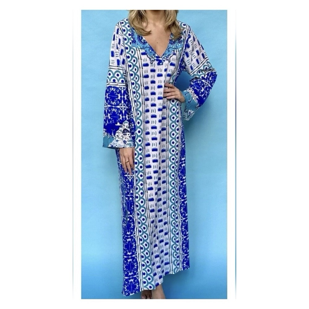Antica Sartoria Giacomo Cinque Blue Cotton Dress L/XL Santorini 2024 SKU 0010